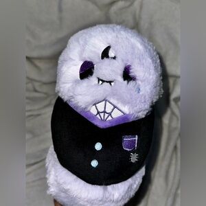 Squishable Mini Goth Worm Plush - Pastel Spooky Spider Web Worm Stuffie NWOT